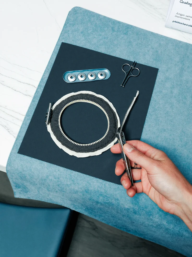 Illustration: Konzept für Reißverschluss- und Verschlussreparatur